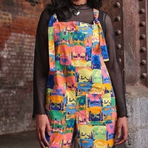Lucy and Yak Overalls Baring All Print Hard to Find US 14